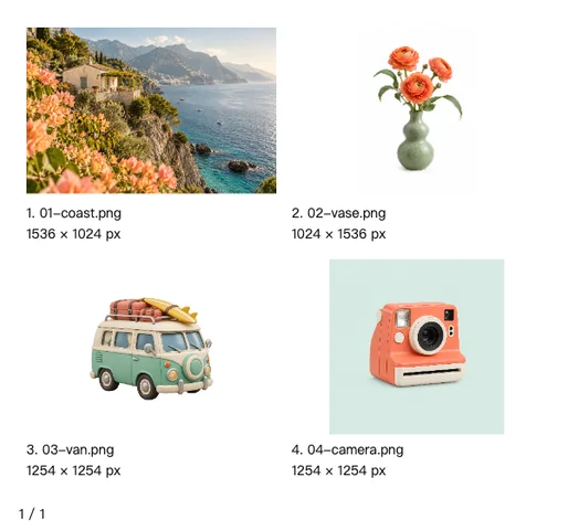 Design asset inventory — actual output