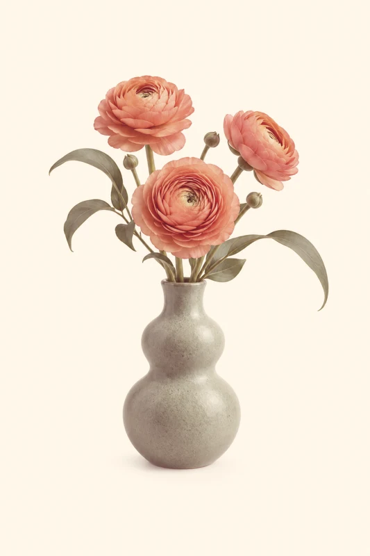 Revision review: Botanical poster: warm two-ink artwork — actual output