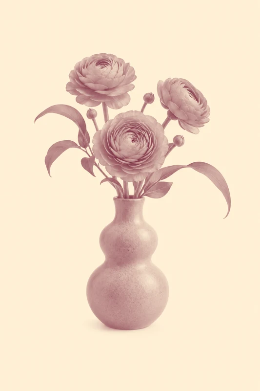 Revision review: Botanical poster: warm two-ink artwork — input