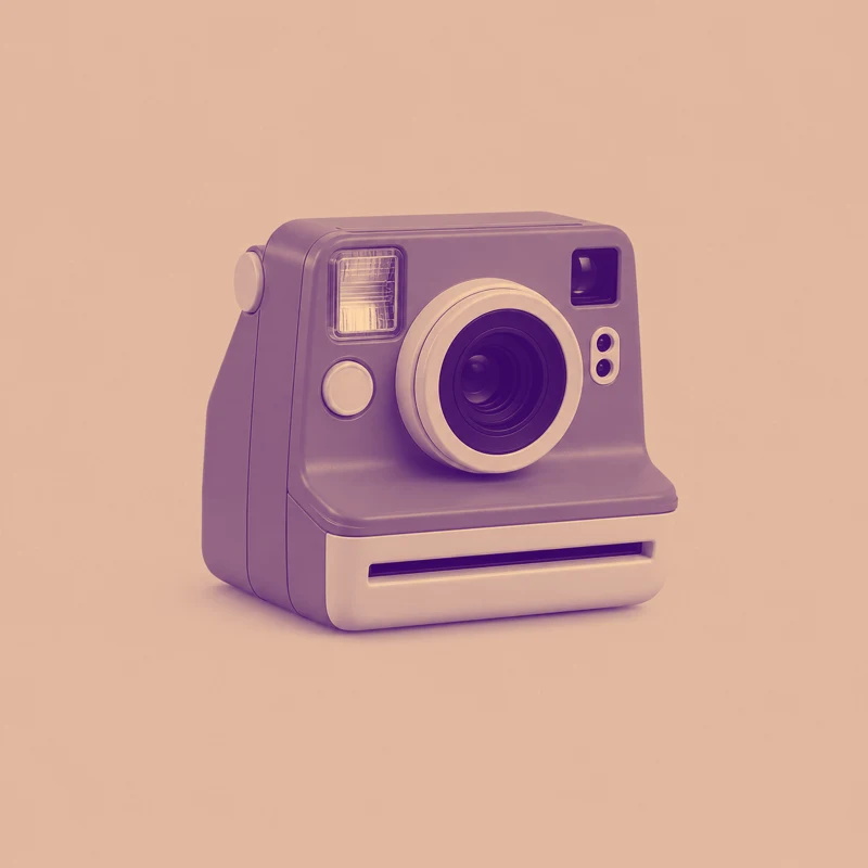 Revision review: Retro camera: purple and orange poster — actual output