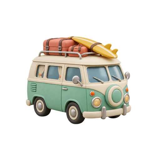 Camper travel sticker — actual output