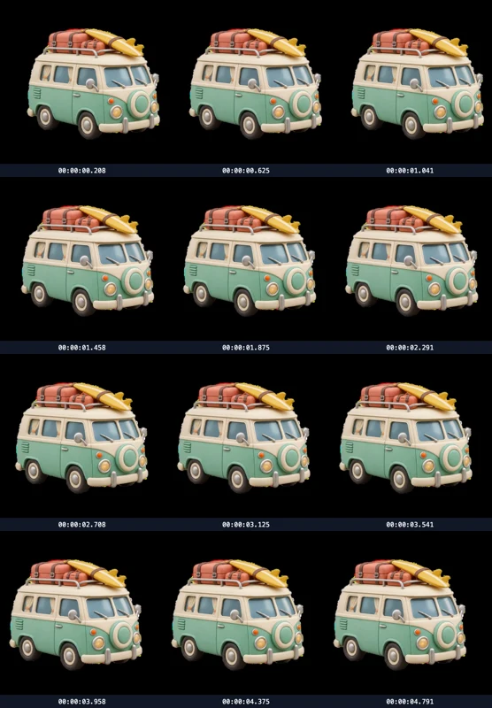 Square sticker showcase: inspect subject movement — actual output
